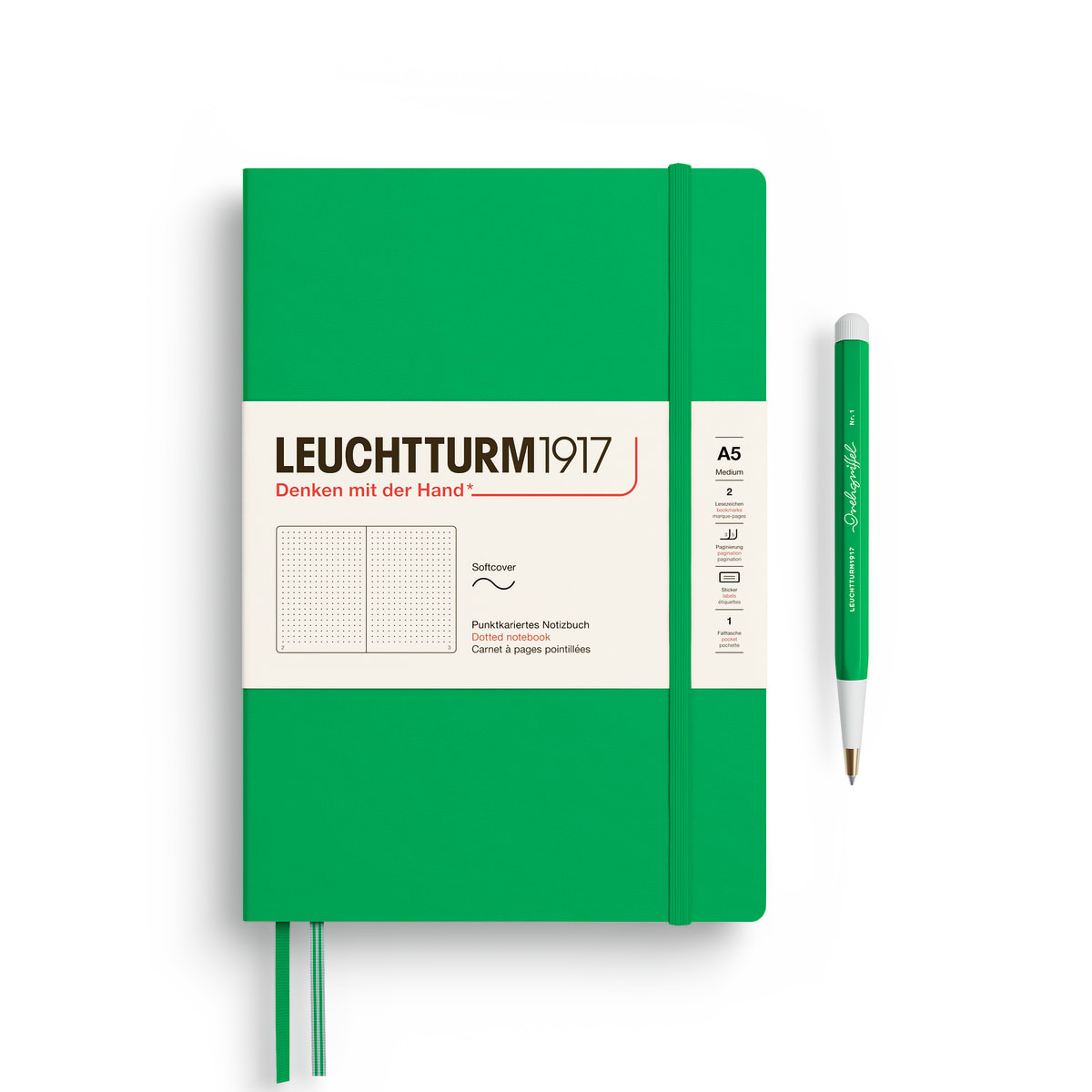 Libreta leuchtturm1917 Tapa Blanda Medium A5 Spring Leaf1