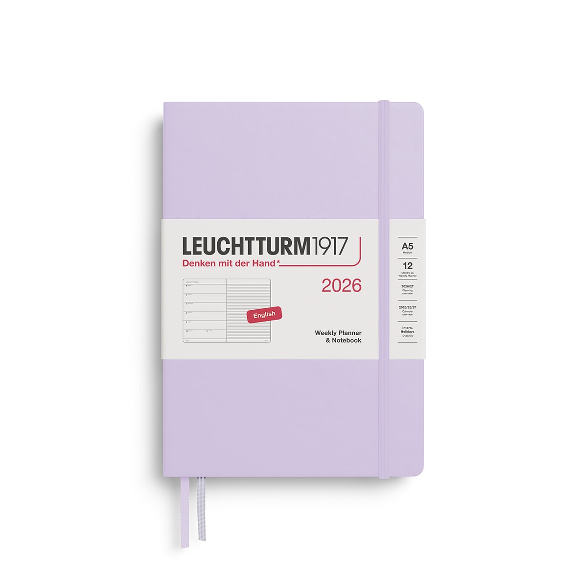 Agenda 2026 leuchtturm1917 Semanal &Libreta Mediana A5 Lilac1