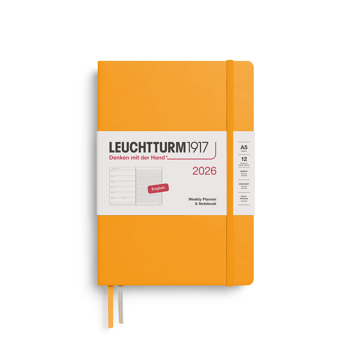 Agenda 2026 leuchtturm1917 Semanal & Libreta Mediana A5 Gris1