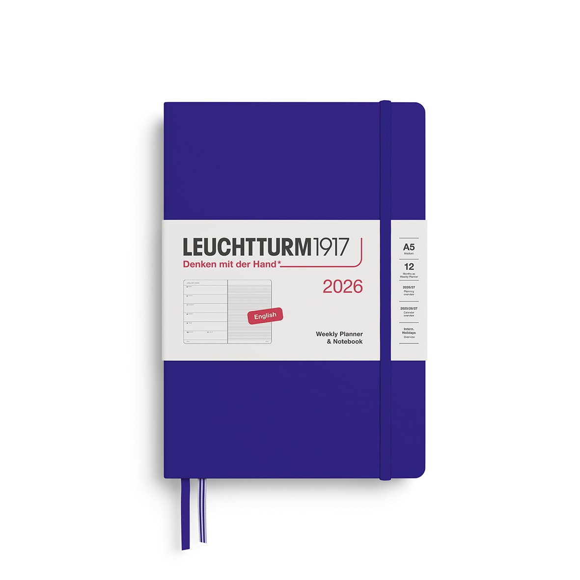 Agenda Leuchtturm1917 2026 Semanal & Libreta Mediana A5, Ink1