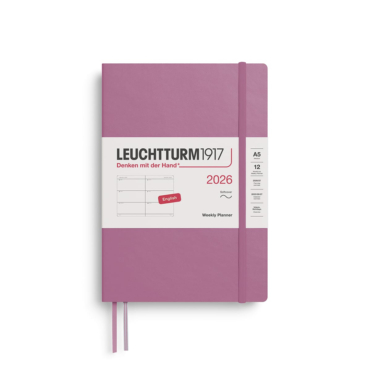 Agenda 2026 Semanal &Libreta Mediana A5 T.blandas Dusty Rose1