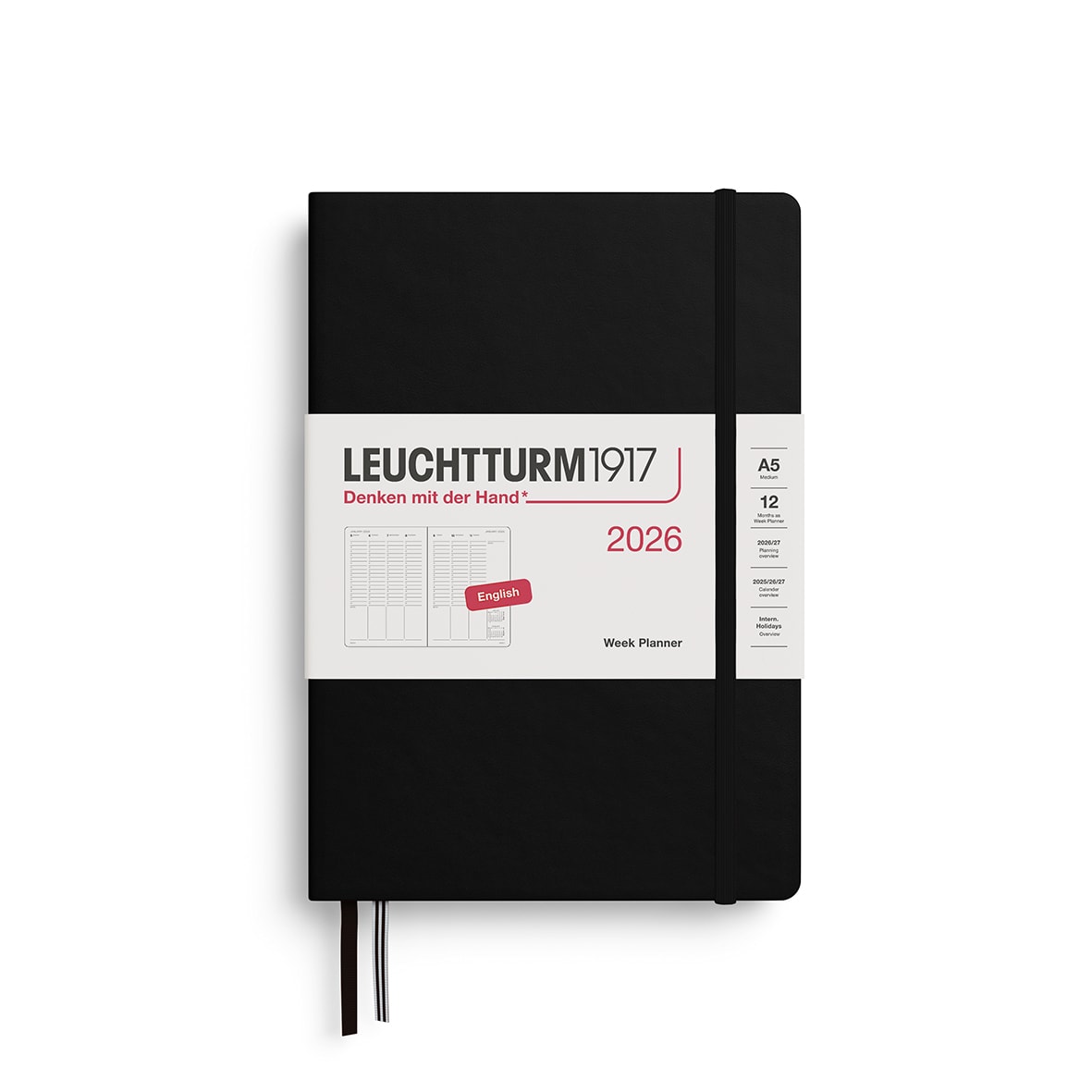 Agenda Leuchtturm1917 2026 Semanal A5, Black1