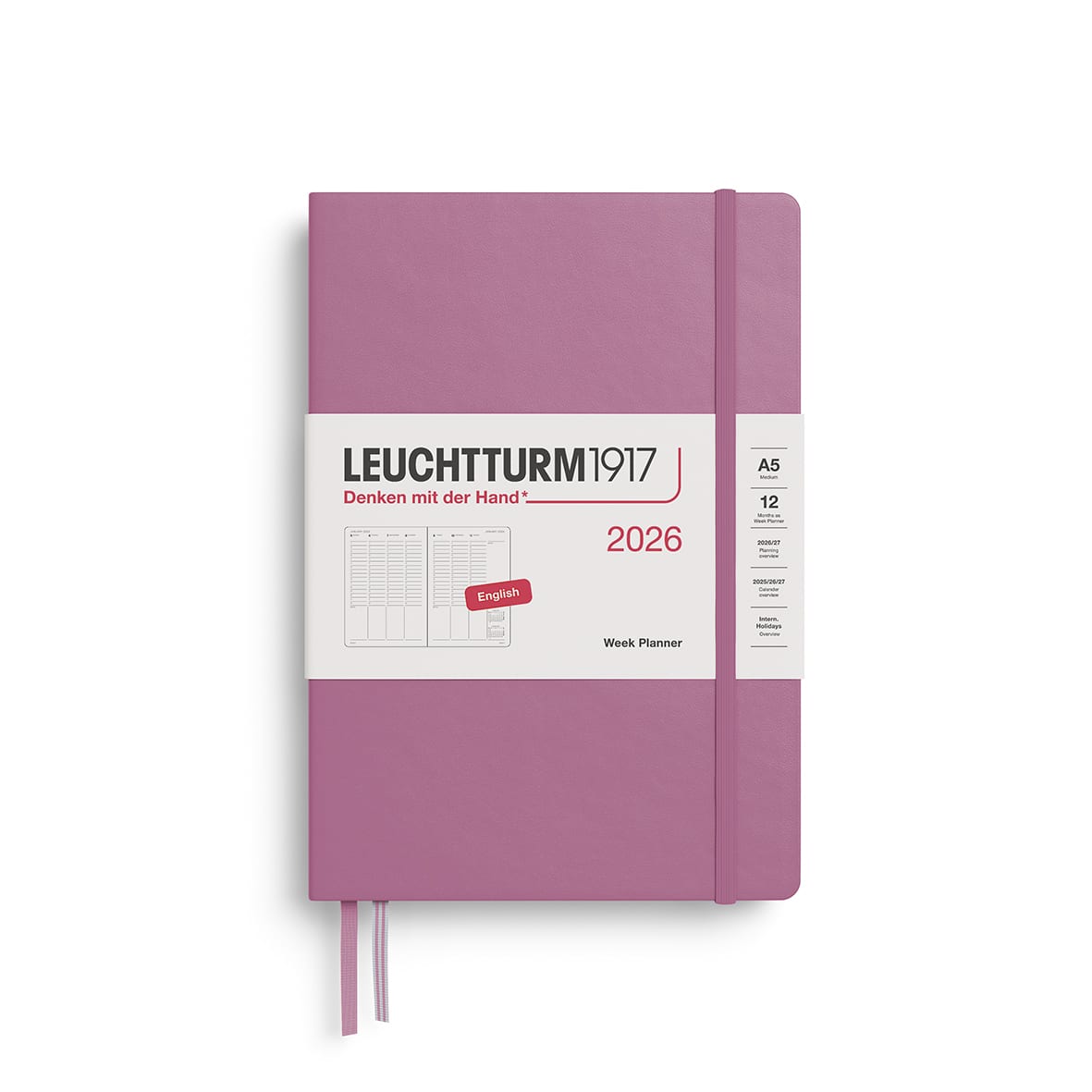 Agenda 2026 leuchtturm1917 Semanal A5, Dusty Rose