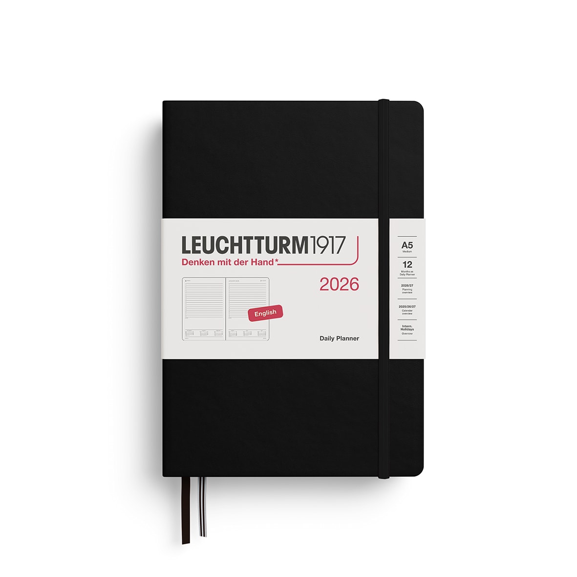 Agenda 2026 leuchtturm1917 Diaria Mediana A5, Black1