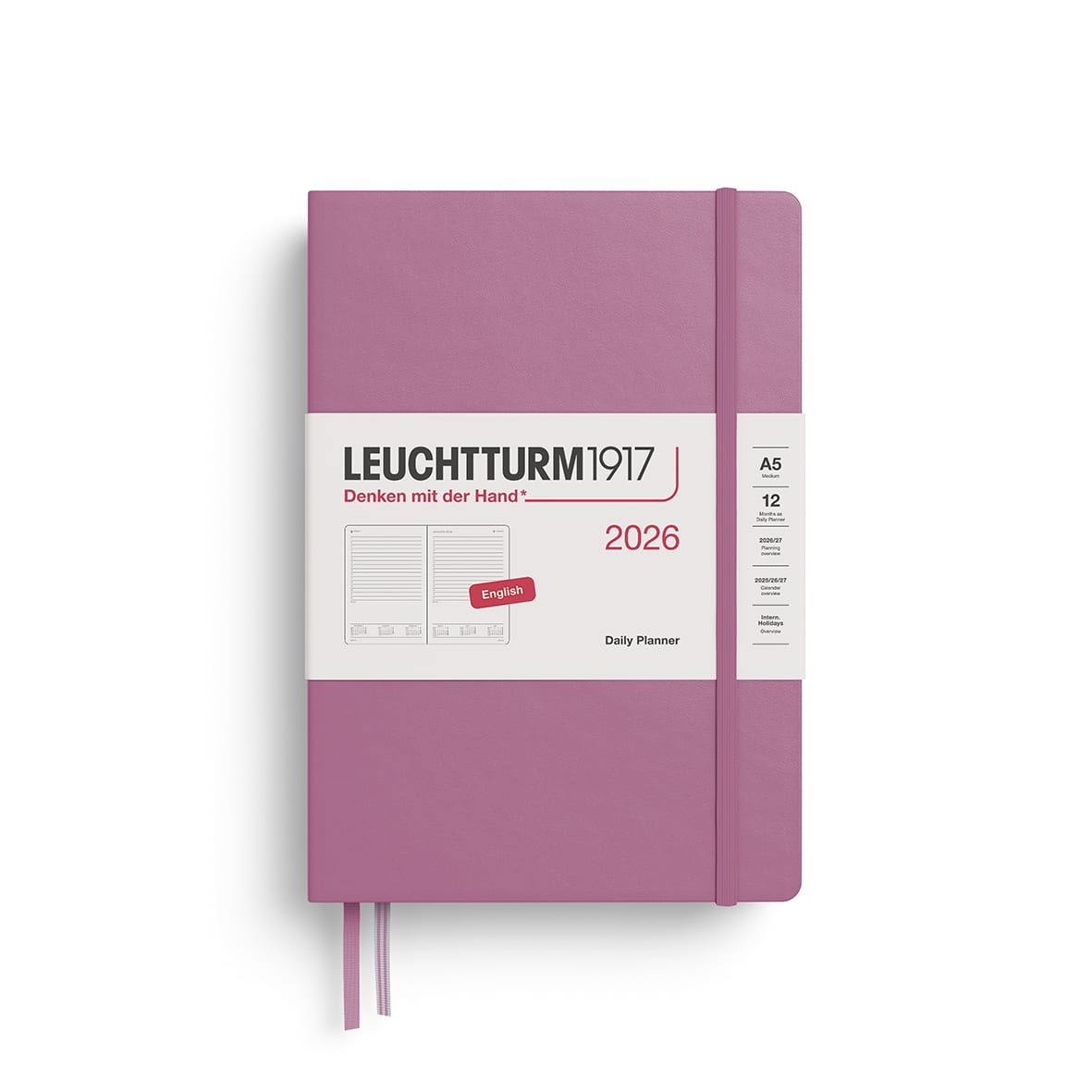 Agenda 2026 leuchtturm1917 Diaria Mediana A5, Dusty Rose1