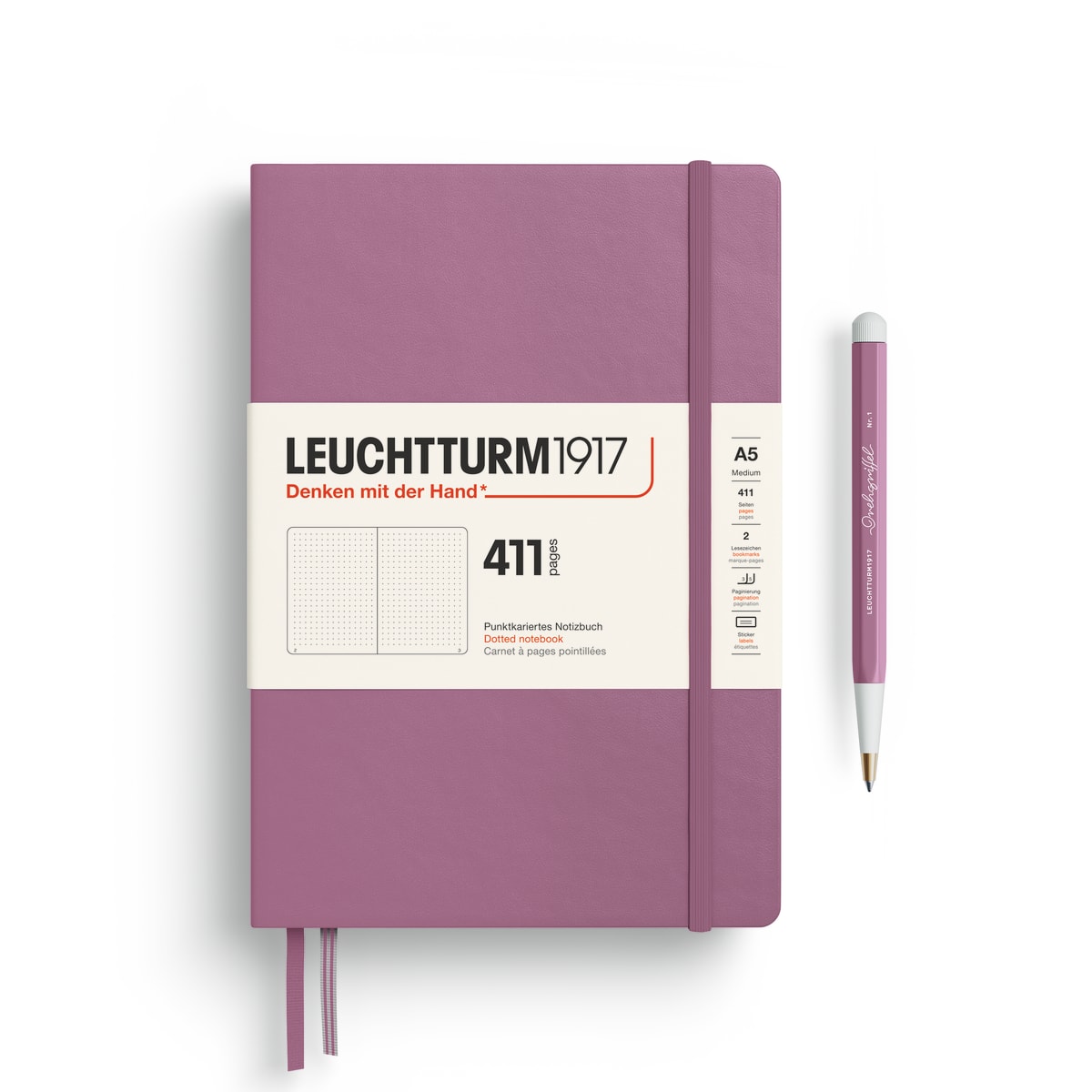 Libreta Mediana leuchtturm1917 A5 Tapa DuraPuntos Dusty Rose1