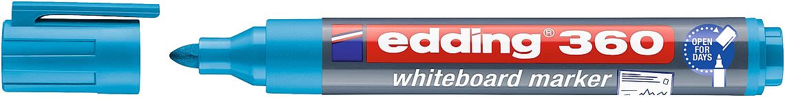 Marcador para pizarras blancas Edding 360 Celeste1