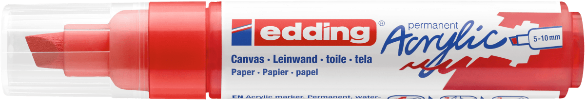 Marcador Acrílico trazo grueso Edding e-5000 Rojo1