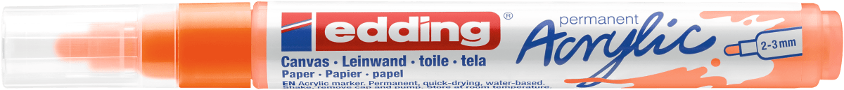 Marcador Acrílico trazo medio Edding e-5100 Naranjo neón1