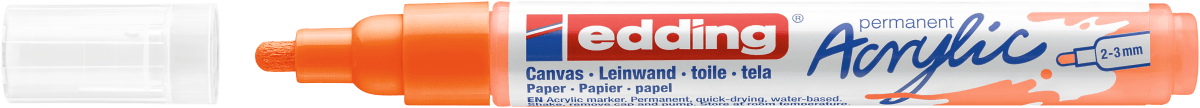 Marcador Acrílico trazo medio Edding e-5100 Naranjo neón2