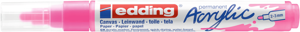 Marcador Acrílico trazo medio Edding e-5100 Rosado neón1
