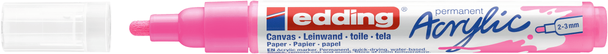Marcador Acrílico trazo medio Edding e-5100 Rosado neón2