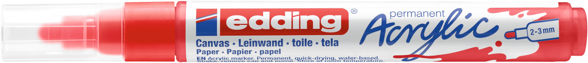Marcador Acrílico trazo medio Edding e-5100 Rojo1