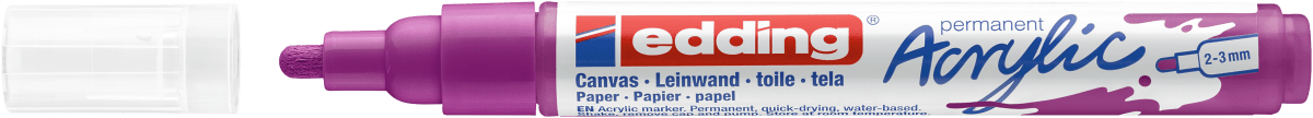 Marcador Acrílico trazo medio Edding e-5100 Morado2