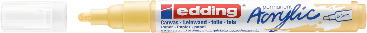 Marcador Acrílico trazo medio Edding 5100 Amarillo pastel1