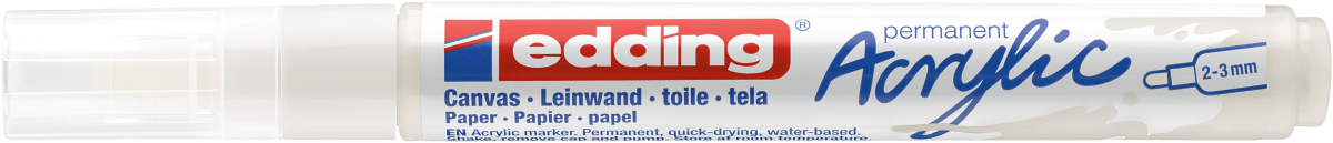 Marcador Acrílico trazo medio Edding e-5100 Blanco1