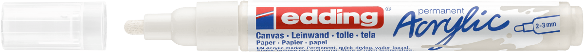 Marcador Acrílico trazo medio Edding e-5100 Blanco2