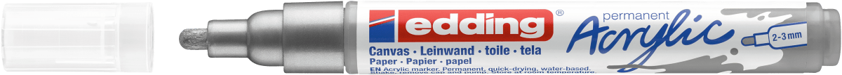Marcador Acrílico trazo medio Edding e-5100 Plateado2