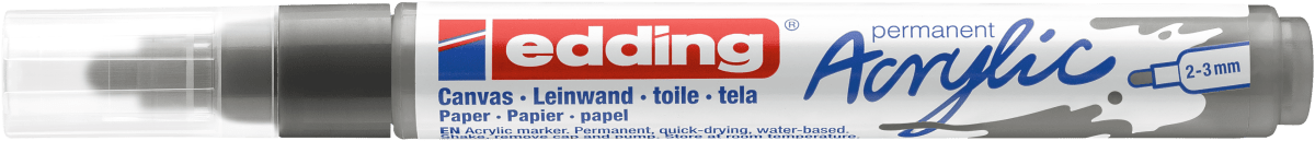 Marcador Acrílico trazo medio Edding e-5100 Gris1