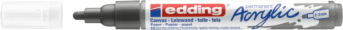 Marcador Acrílico trazo medio Edding e-5100 Gris2