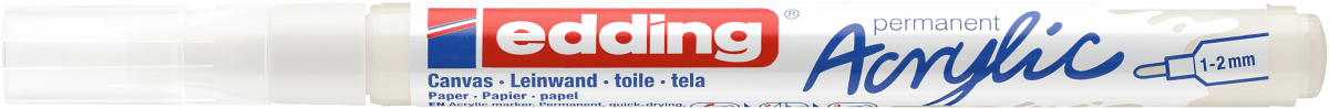 Marcador Acrílico trazo fino Edding e-5300 Blanco1