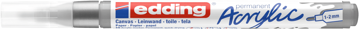 Marcador Acrílico trazo fino Edding e-5300 Plateado1