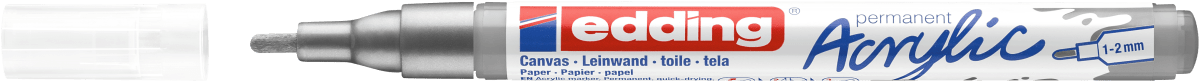 Marcador Acrílico trazo fino Edding e-5300 Plateado2