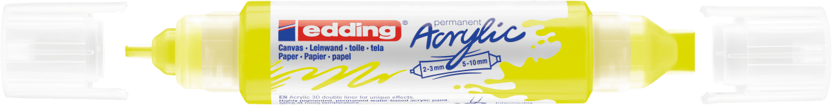 Marcador acrílico 3D edding 5400 punta doble Amarillo neón