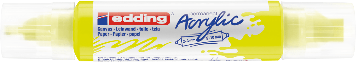 Marcador acrílico 3D edding 5400 punta doble Amarillo neón1