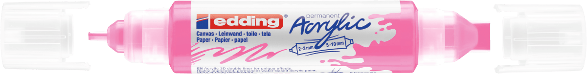Marcador acrílico 3D edding 5400 punta doble Rosado neón2