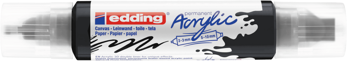 Marcador acrílico 3D edding 5400 punta doble Negro1