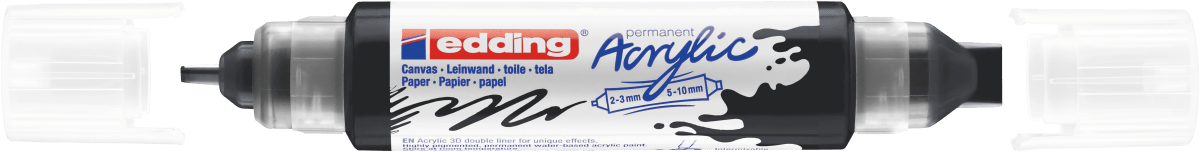 Marcador acrílico 3D edding 5400 punta doble Negro2