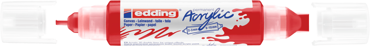 Marcador acrílico 3D edding 5400 punta doble Rojo2