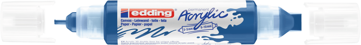 Marcador acrílico 3D edding 5400 punta doble Azul