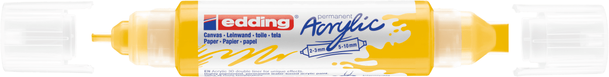 Marcador acrílico 3D edding 5400 punta doble Amarillo