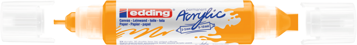 Marcador acrílico 3D edding 5400 punta doble Amarillo sol2