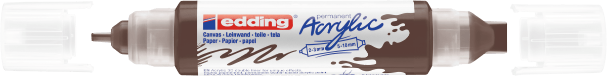 Marcador acrílico 3D edding 5400 punta doble Café2