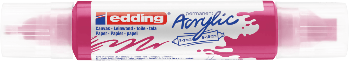 Marcador acrílico 3D edding 5400 punta doble Magenta