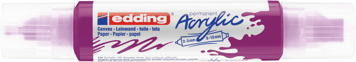 Marcador acrílico 3D edding 5400 punta doble Morado1