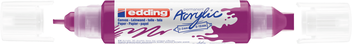 Marcador acrílico 3D edding 5400 punta doble Morado2