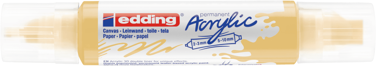 Marcador acrílico 3D edding 5400 punta doble Amarillo pastel1