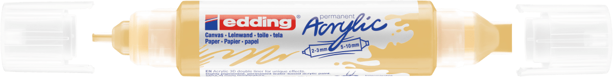 Marcador acrílico 3D edding 5400 punta doble Amarillo pastel2