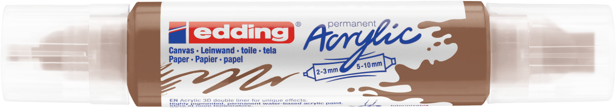 Marcador acrílico 3D edding 5400 punta doble Avellana1
