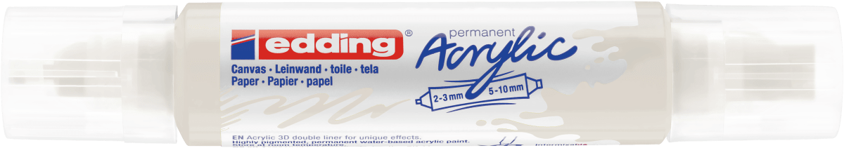 Marcador acrílico 3D edding 5400 punta doble Blanco1