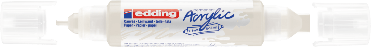 Marcador acrílico 3D edding 5400 punta doble Blanco2