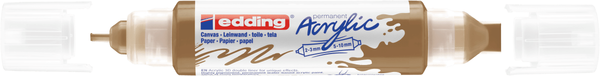 Marcador acrílico 3D edding 5400 punta doble Dorado2