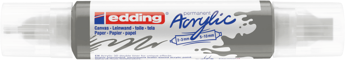 Marcador acrílico 3D edding 5400 punta doble Gris1