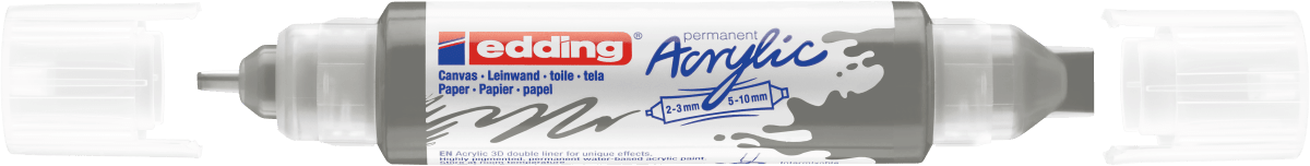 Marcador acrílico 3D edding 5400 punta doble Gris2