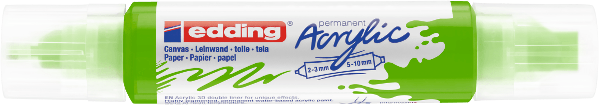 Marcador acrílico 3D edding 5400 punta doble Verde limón1