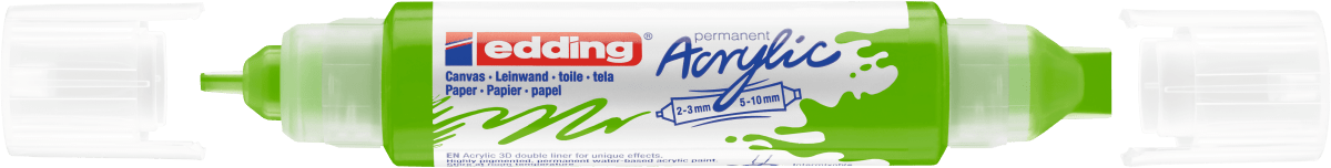 Marcador acrílico 3D edding 5400 punta doble Verde limón2